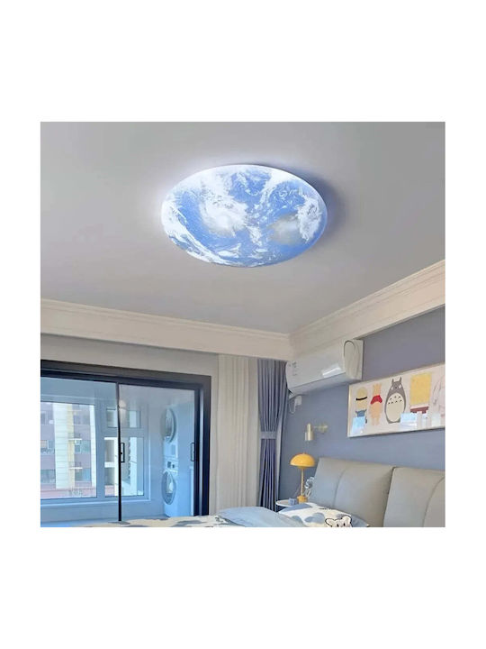 Alista Home O singură lumină Lumină de tavan pentru copii Lampă de tavan din plastic 32W cu suport pentru bec E27 Albastru