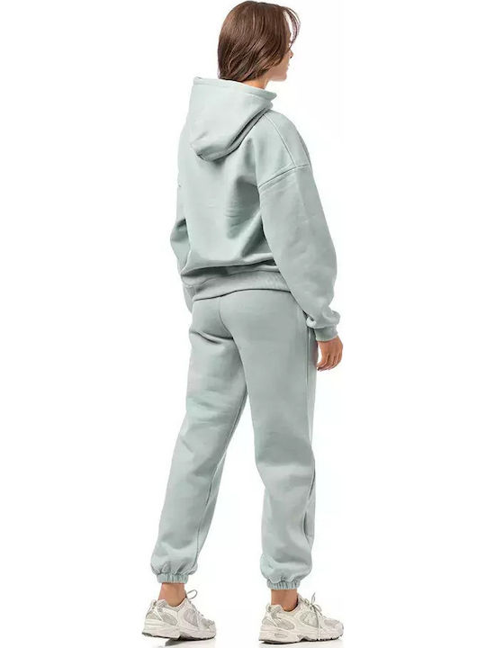 Damen Sweatshirt Kapuzen Mint