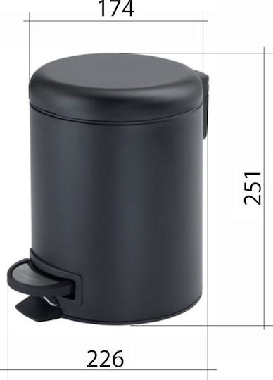 Gedy Inox Bathroom Basket 3lt Black