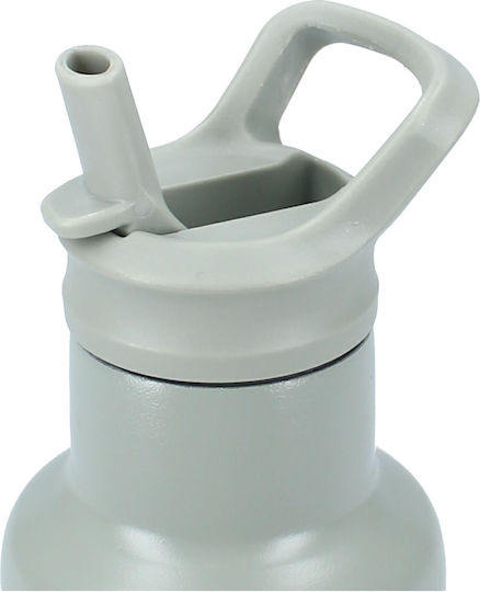 Rostfreier Stahl Kinder Trinkflasche Dinosaurier Thermos mit Stroh Grüne 350ml