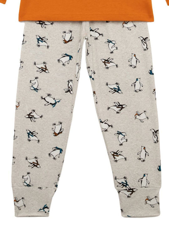 Minerva Kids Winter Orange Pajamas Penguin
