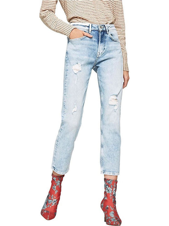 Mary Hoch tailliert Damenjeans mit Rissen in Gerader Linie