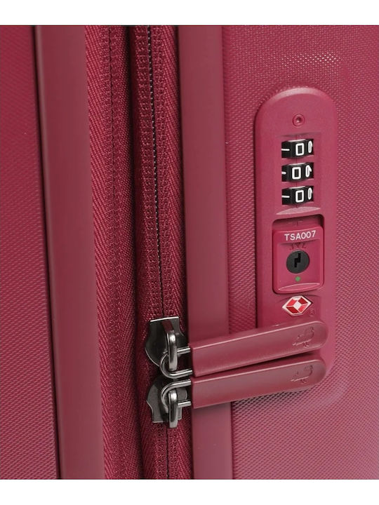 Mandarina Duck Logoduck+ Valiză de Călătorie de Cabină Dură Burgundy cu 4 Roți Înălțime 55 cm
