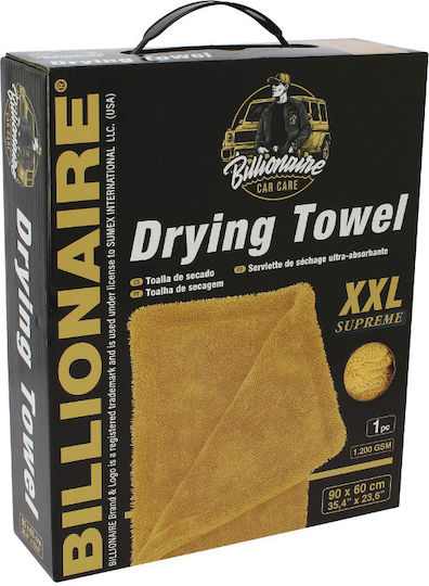 Billionaire Billionaire Car Microfiber Cloth for Body Drying 1200gsm Yellow 90x60cm