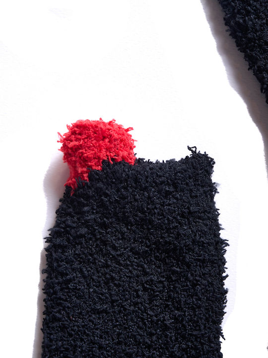 Damen Socken Fleece Herz Schwarz