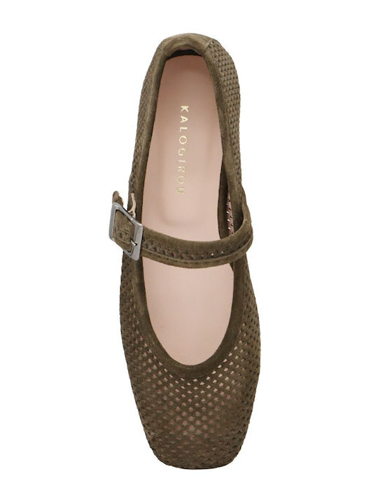 Suede Ballerinas Green