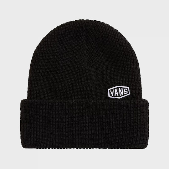 Cuff Beanie Unisex Σκούφος Πλεκτός σε Μαύρο χρώμα