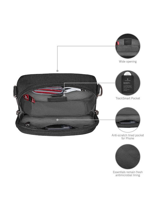 Mythic Compact Lederne Herren Tasche Schulter / Crossbody Schwarze