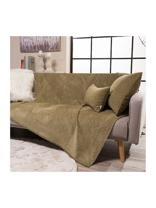 Teoran Basic Viersitzer-Sofa Überwurf Chenille 180x350cm 15