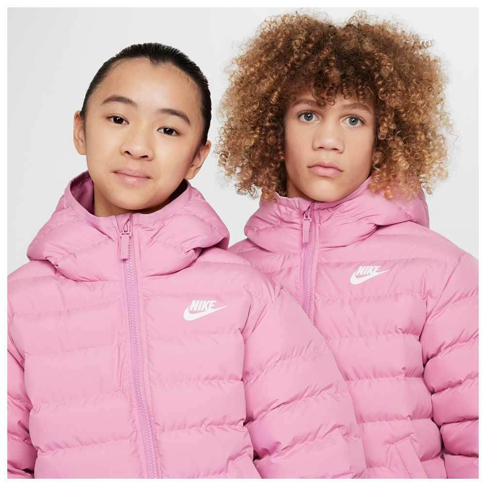 Nike Kids' Sports Jacket Short with Lining & Hood Pink Sportswear