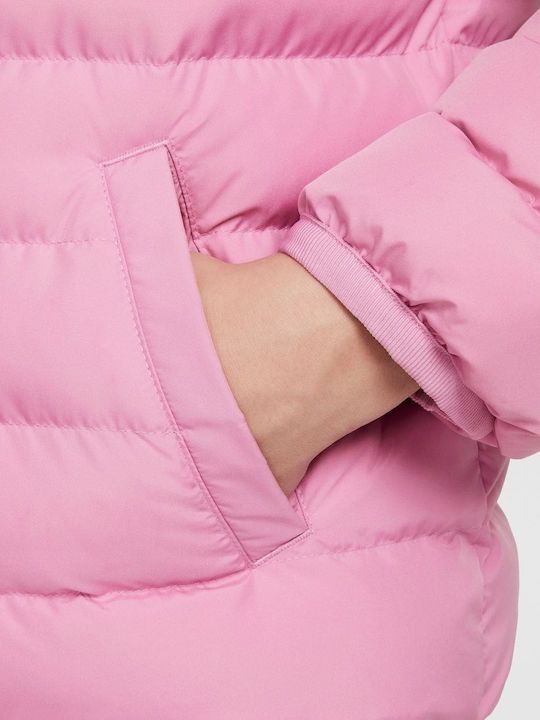 Kids' Sports Jacket Short with Lining & Hood Pink Sportswear