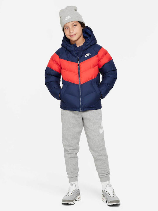 Kids' Sports Jacket with Hood Navy Blue Sportswear