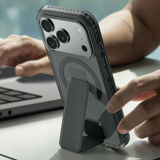 AmazingThing Titan Pro Holder Back Cover Leather Black (iPhone 17 Pro)