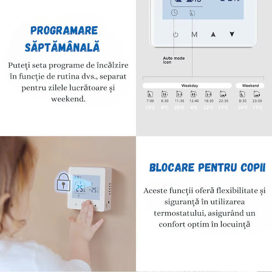Digital Termostat Spațiu Smart cu Wi-Fi