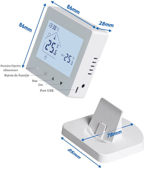 Digital Termostat Spațiu Smart cu Wi-Fi