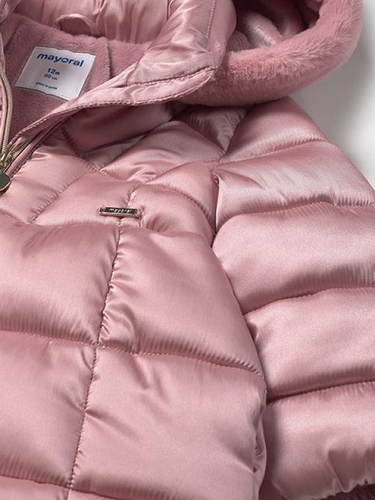 Kids' Casual Jacket Long with Hood Pink
