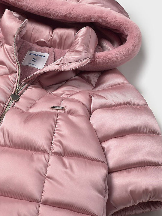 Kids' Casual Jacket Long with Hood Pink