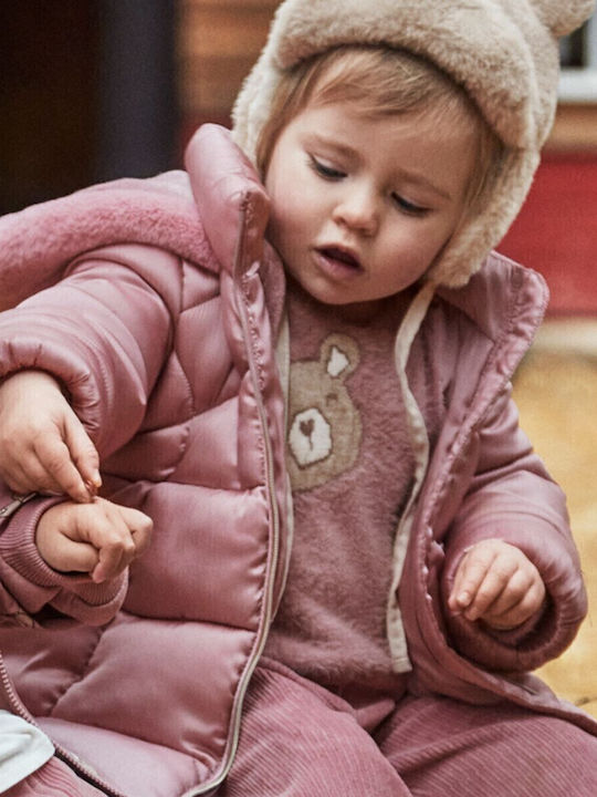 Kids' Casual Jacket Long with Hood Pink