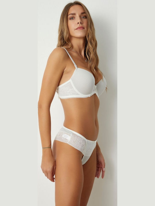 Norddiva Set de Lenjerie Sutien cu Brazilia Light Grey