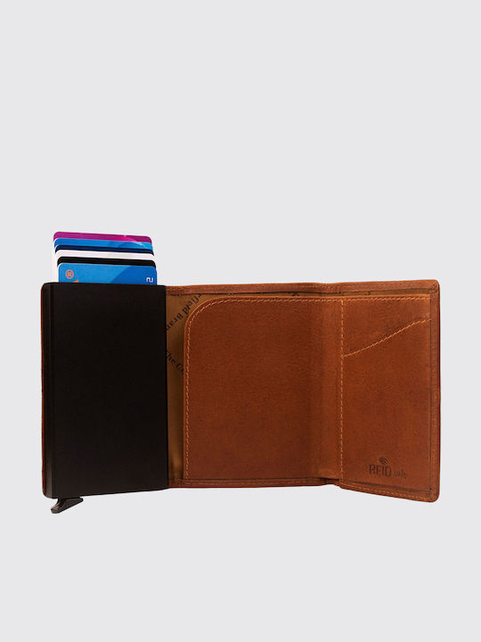 Palma Leather Women's Wallet Classic with RFID Tabac Brown