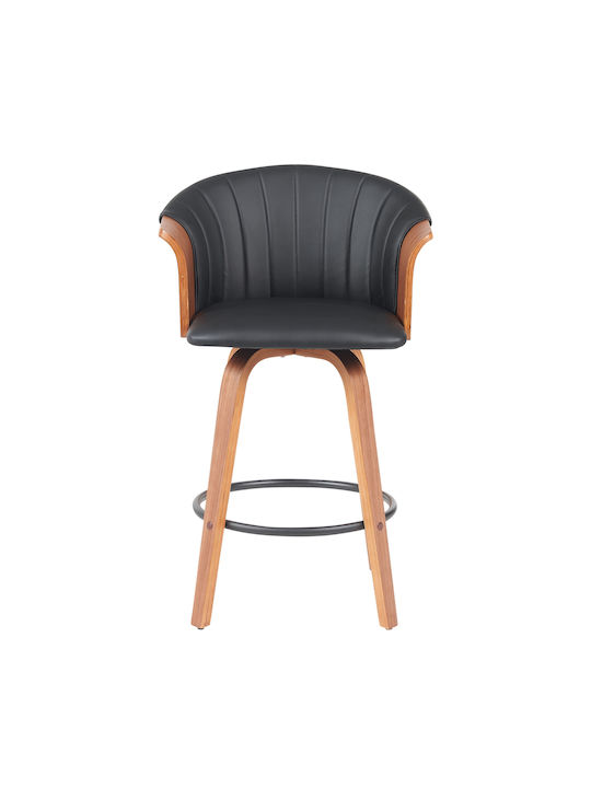 Hocker Bar mit Rückenlehne Hölzernes Black, Brown 50x50x103cm