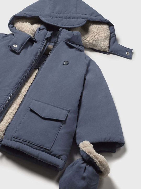 Kids Parka Long with Lining and Hood Blue