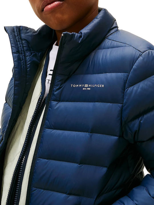 Essential Light Down Kids Casual Short Jacket Dark Night Navy