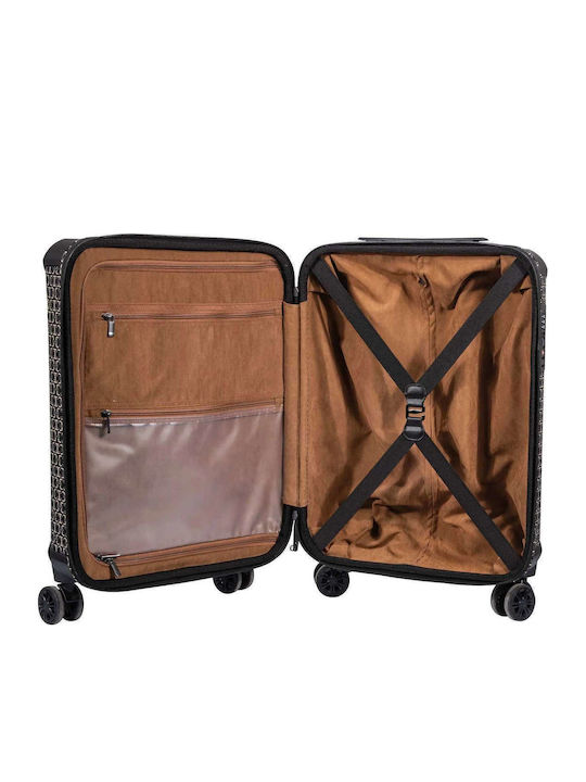 Greenwich Polo Club Travel Suitcase Cabin Hard Black Ecru with 4 Wheels Height 56cm