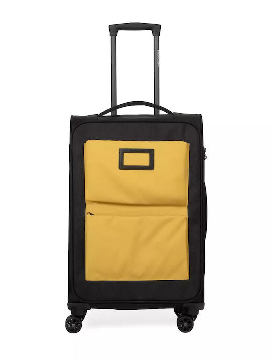 Newcom Travel Suitcases Fabric Yellow with 4 Wheels Set of 2 Pieces