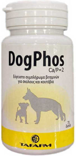 Tafarm Dog Phos Dietary Supplement for Dogs in Tablets 70 tabs for Skin & Hair