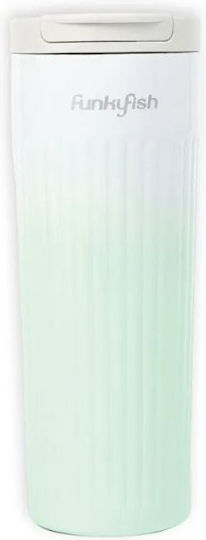 Gim Funky Fish Пластмасова Детска Бутилка За Вода Термос С Винтова Капачка Non Spill Зелена 500ml