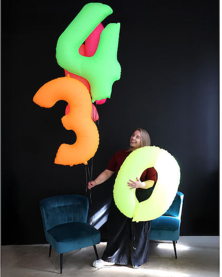 Neon Μπαλόνια Αριθμοί Πράσινο 86 Cm 34" 1
