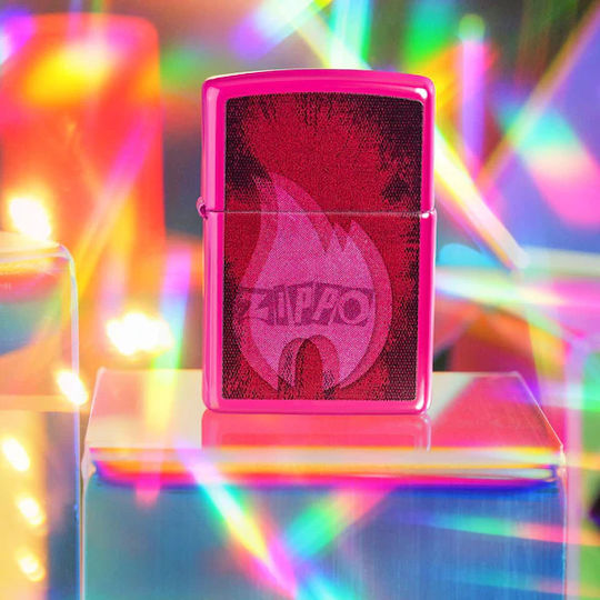 Zippo Абстрактна Запалка с Пламък в Розов Цвят