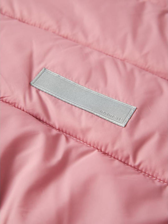 Παιδικό Casual Μπουφάν Αμάνικο Κοντό με Κουκούλα Pink