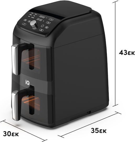 IQ Air Fryer with Double Detachable Bucket 11lt Black AF-008