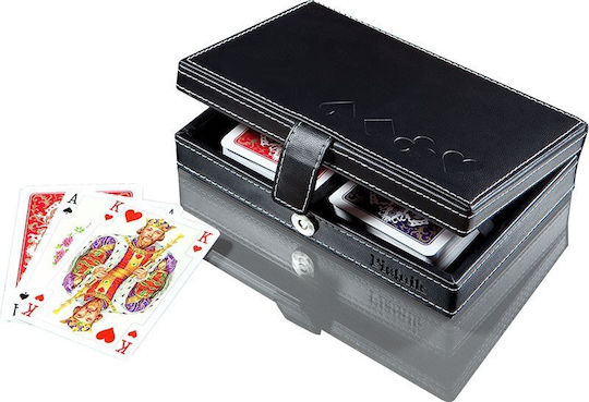 Piatnik Cards Lux Playing Cards 1pcs Laminated Black In Leather Case