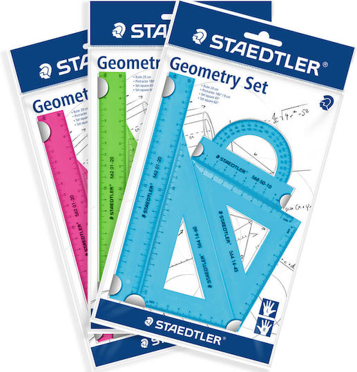 Staedtler Σετ 4 Γεωμετρικά Όργανα Πλαστικά (Διάφορα Χρώματα)