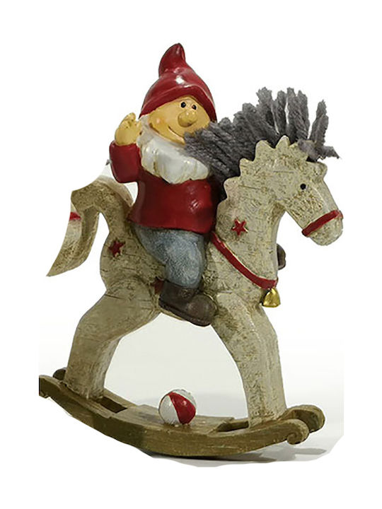 General Trade General Trade Moș Crăciun Ceramic pe Cal 15 cm