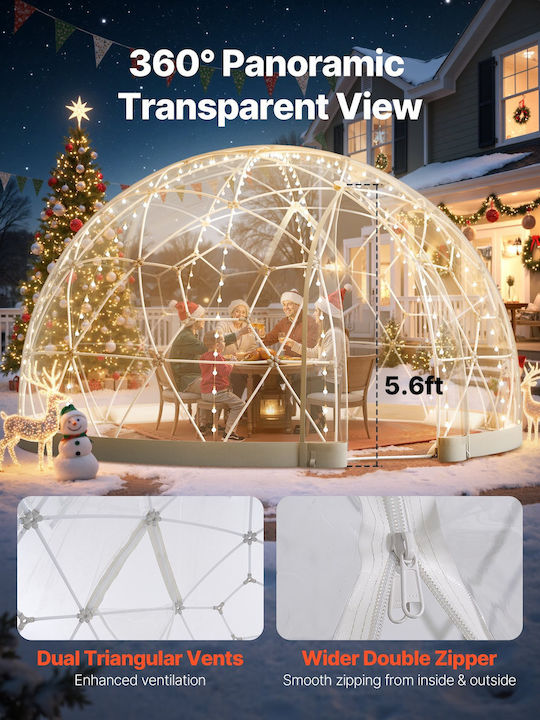 Vevor Cort De Terasă Garden Bubble Cu LED Alb 3.6x2.2m