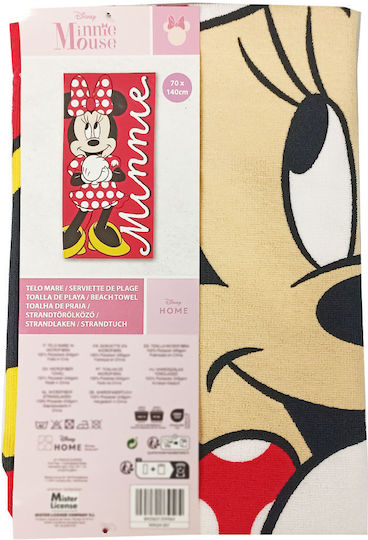 Disney Minnie Kids Beach Towel Red Minnie 140x70cm