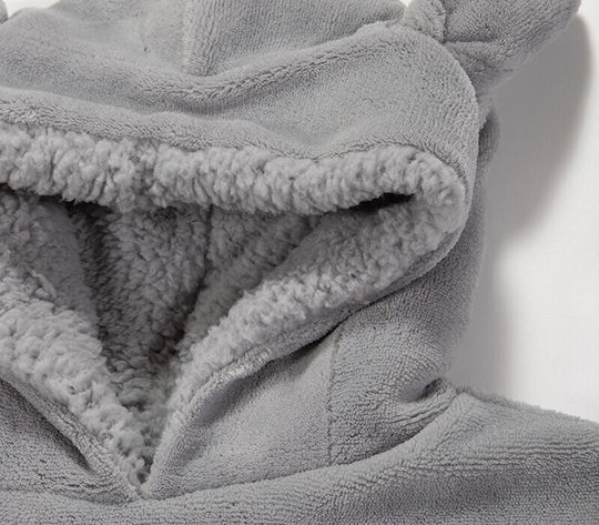Leeping Lion Nef-nef Kinder Strandponcho Grau 4-6 Jahre