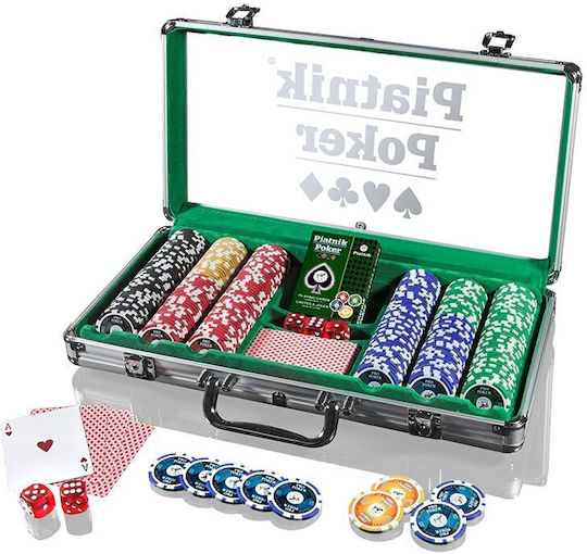 Piatnik Poker Set 300 High Gloss Chips Set 300 Poker Chips 40mm / 14gr in Suitcase