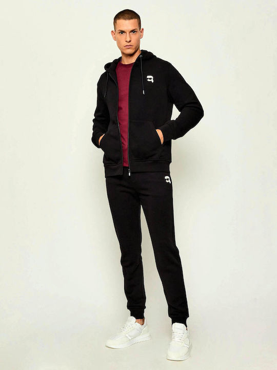 Men's Cardigan with Hood Black