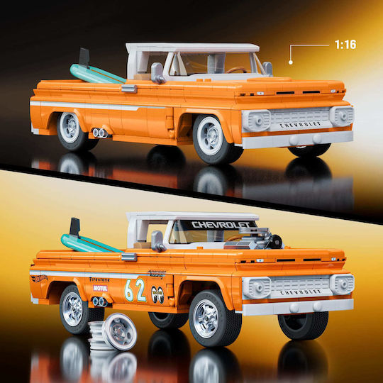 Mattel Brick Shop Building Blocks Custom 62 Chevy Pickup for Ages 10+ 858 Pieces