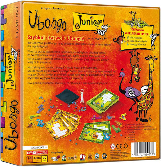 Board Game Ubongo Junior for 1-4 Players 4+ Years Old (PL) Egmont