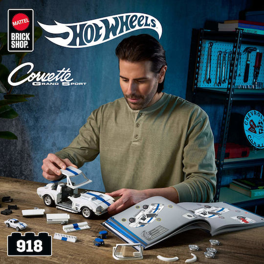 Mattel Brick Shop Τουβλάκια Hot Wheels Elite Series Corvette για 10+ Ετών 918τμχ