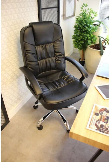 Executive Reclining Office Chair with Fixed Arms Black