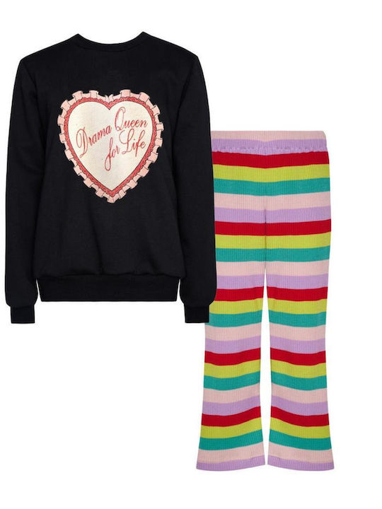 Kids Sweatpants Set Black 2pcs