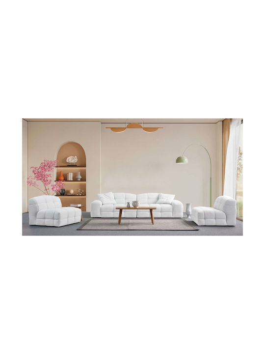 Pescara Τριθέσιος Καναπές White 310x108x83εκ.