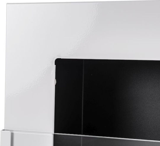 Globmetal Стенен Биоетанолова камина Вътрешно пространство Бял 65x12x40см